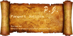 Pangert Julitta névjegykártya